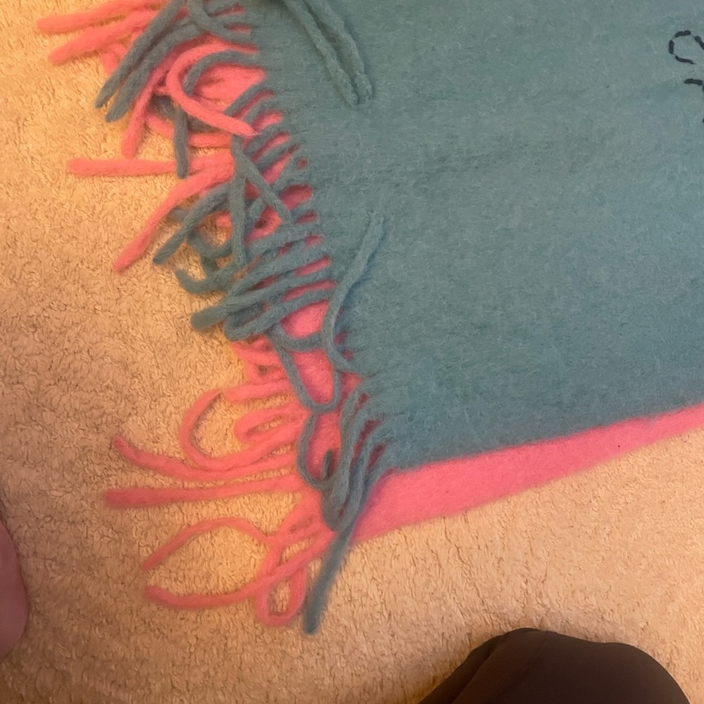 Acne Studies Pink And Green Kelow Dye Scarf View 5